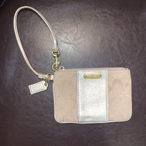 Coach Wristlet in Golden Beige